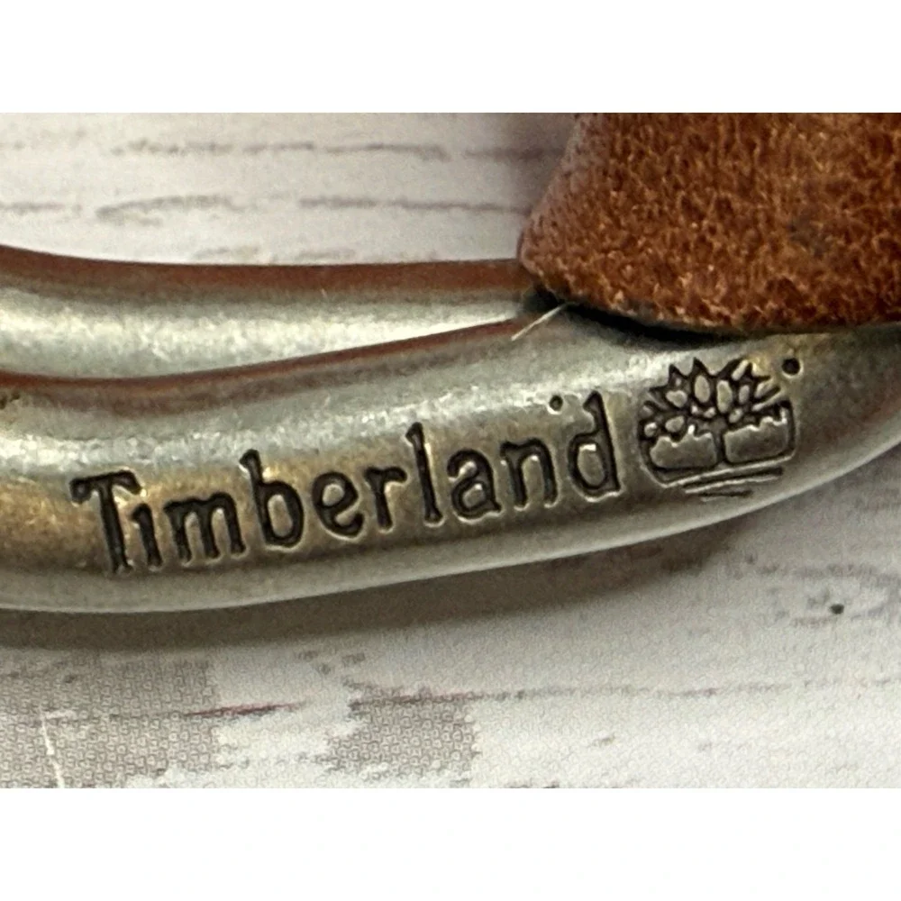 Timberland D Ring Orange Fabric Leather Detail Vintage Men Belt Size S/M 39
